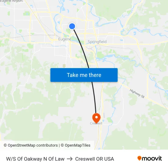 W/S Of Oakway N Of Law to Creswell OR USA map
