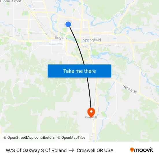 W/S Of Oakway S Of Roland to Creswell OR USA map