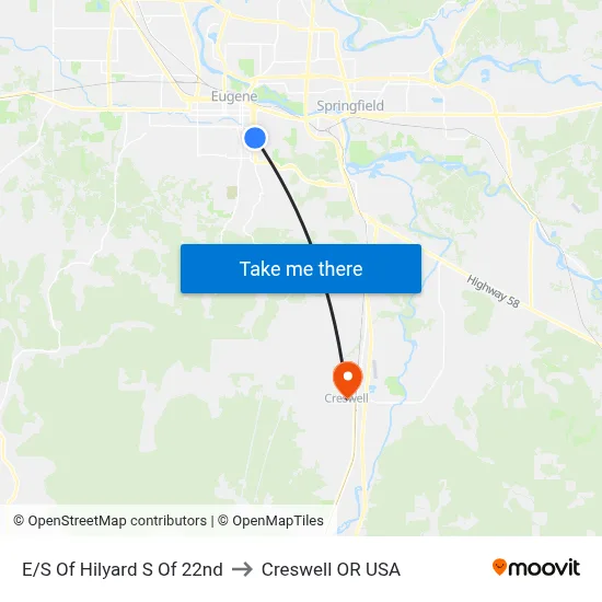 E/S Of Hilyard S Of 22nd to Creswell OR USA map