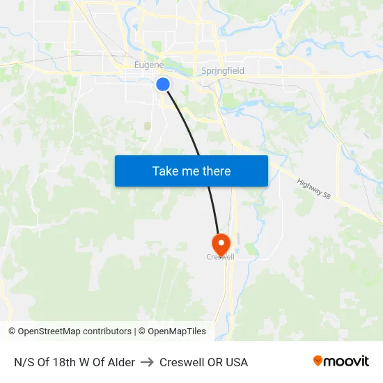 N/S Of 18th W Of Alder to Creswell OR USA map