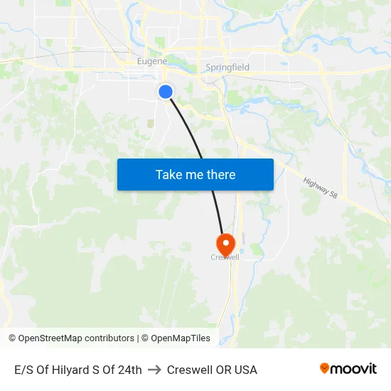 E/S Of Hilyard S Of 24th to Creswell OR USA map