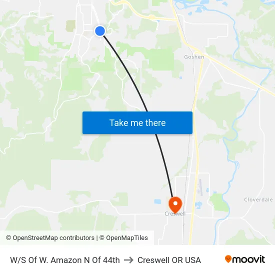 W/S Of W. Amazon N Of 44th to Creswell OR USA map