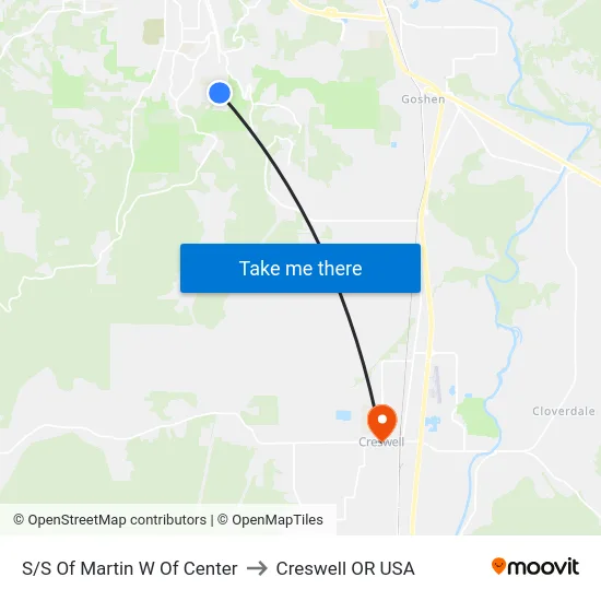 S/S Of Martin W Of Center to Creswell OR USA map