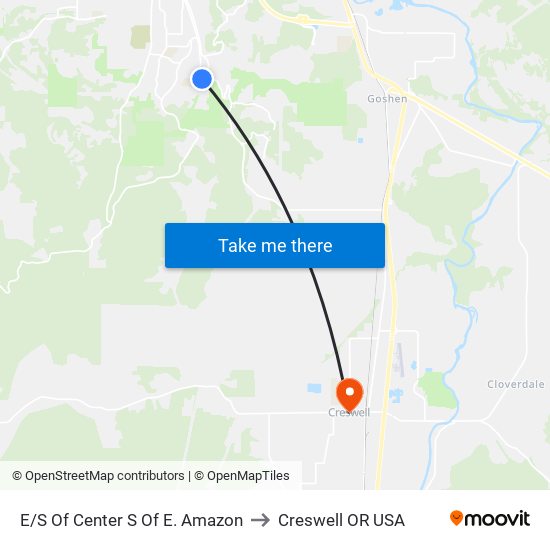 E/S Of Center S Of E. Amazon to Creswell OR USA map