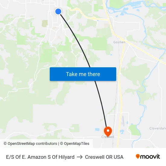 E/S Of E. Amazon S Of Hilyard to Creswell OR USA map