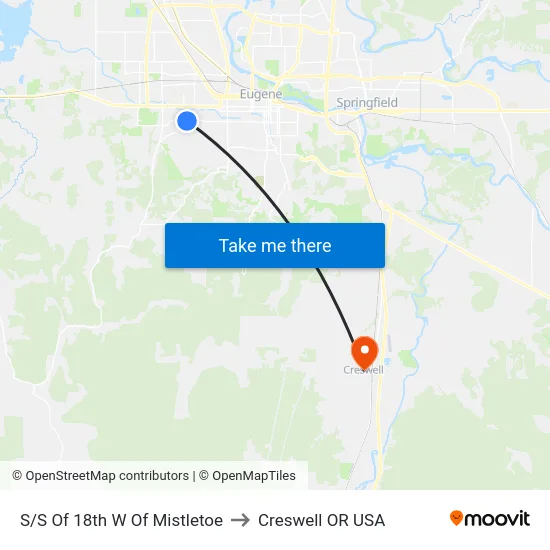 S/S Of 18th W Of Mistletoe to Creswell OR USA map