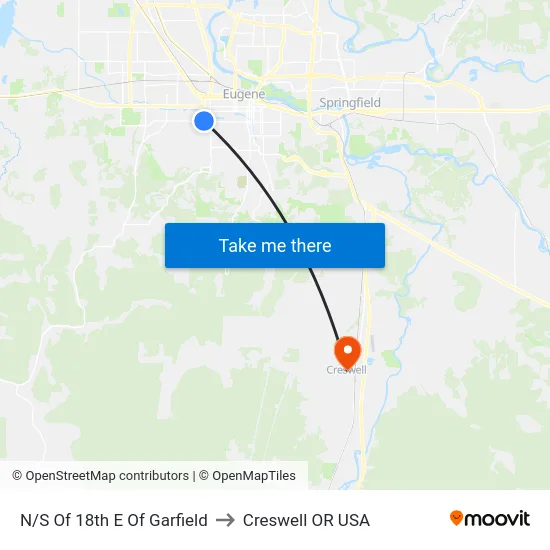 N/S Of 18th E Of Garfield to Creswell OR USA map