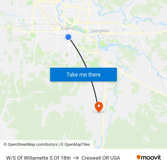 W/S Of Willamette S Of 18th to Creswell OR USA map