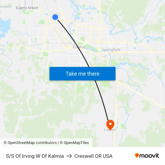 S/S Of Irving W Of Kalmia to Creswell OR USA map