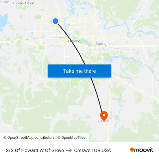 S/S Of Howard W Of Grove to Creswell OR USA map