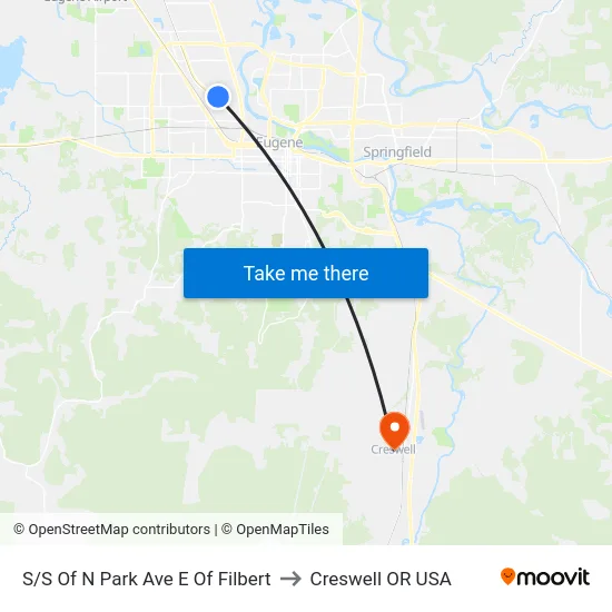 S/S Of N Park Ave E Of Filbert to Creswell OR USA map