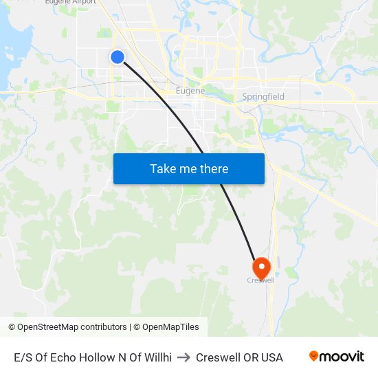 E/S Of Echo Hollow N Of Willhi to Creswell OR USA map