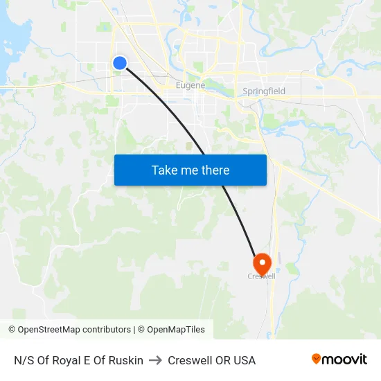 N/S Of Royal E Of Ruskin to Creswell OR USA map