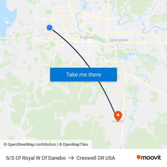 S/S Of Royal W Of Danebo to Creswell OR USA map