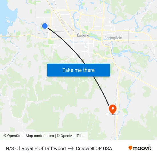 N/S Of Royal E Of Driftwood to Creswell OR USA map