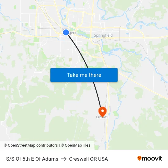 S/S Of 5th E Of Adams to Creswell OR USA map