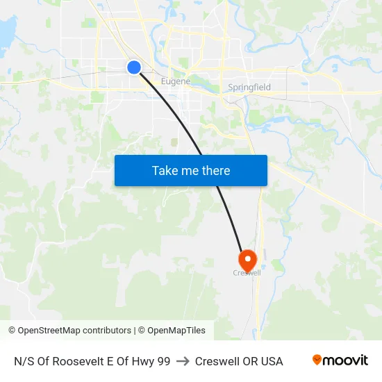 N/S Of Roosevelt E Of Hwy 99 to Creswell OR USA map