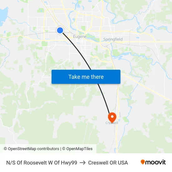 N/S Of Roosevelt W Of Hwy99 to Creswell OR USA map