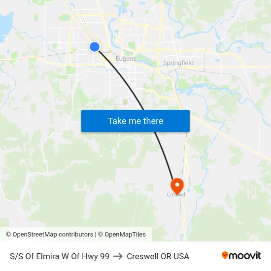 S/S Of Elmira W Of Hwy 99 to Creswell OR USA map
