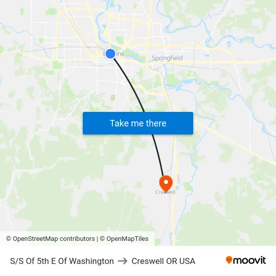 S/S Of 5th E Of Washington to Creswell OR USA map