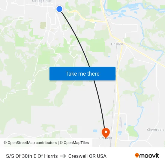 S/S Of 30th E Of Harris to Creswell OR USA map