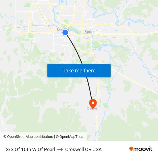 S/S Of 10th W Of Pearl to Creswell OR USA map