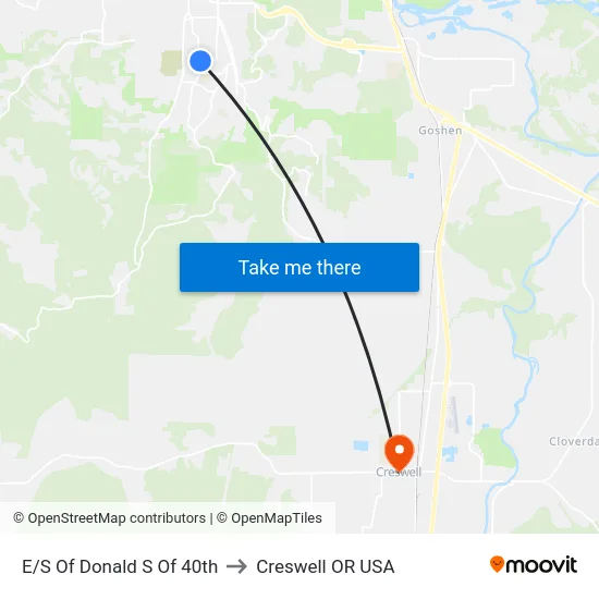 E/S Of Donald S Of 40th to Creswell OR USA map