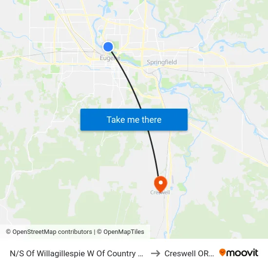 N/S Of Willagillespie W Of Country Club (Oml) to Creswell OR USA map