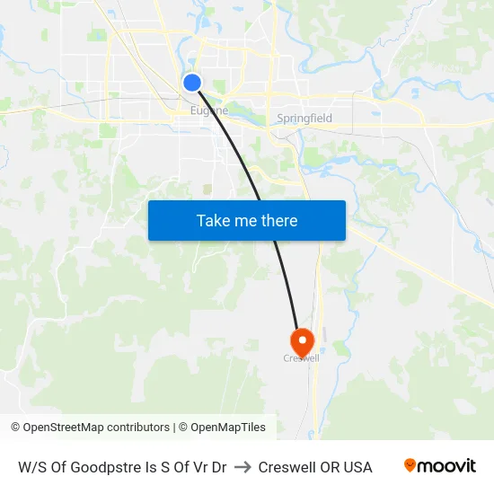 W/S Of Goodpstre Is S Of Vr Dr to Creswell OR USA map