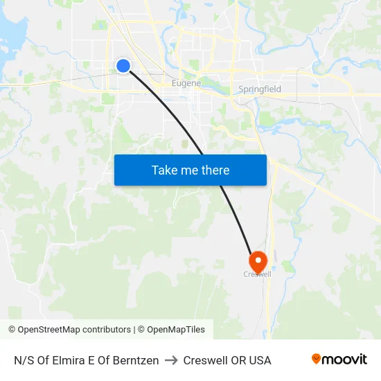N/S Of Elmira E Of Berntzen to Creswell OR USA map