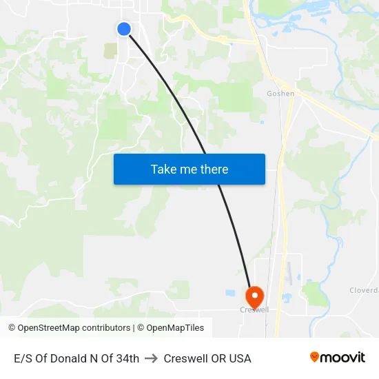E/S Of Donald N Of 34th to Creswell OR USA map