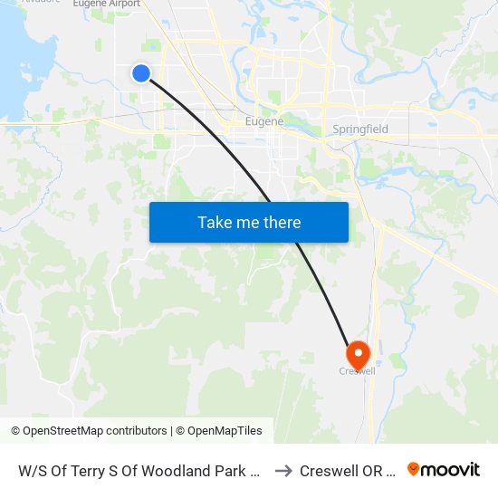 W/S Of Terry S Of Woodland Park Estates to Creswell OR USA map