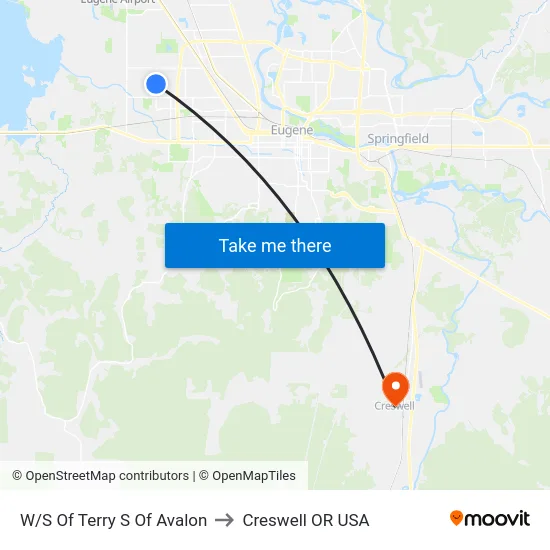 W/S Of Terry S Of Avalon to Creswell OR USA map