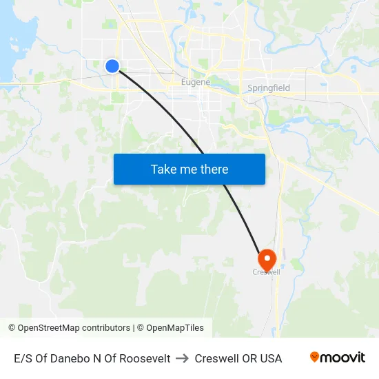 E/S Of Danebo N Of Roosevelt to Creswell OR USA map