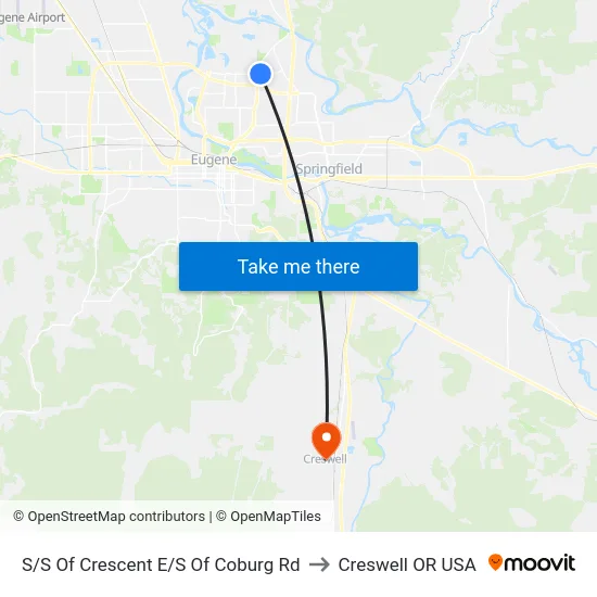 S/S Of Crescent E/S Of Coburg Rd to Creswell OR USA map
