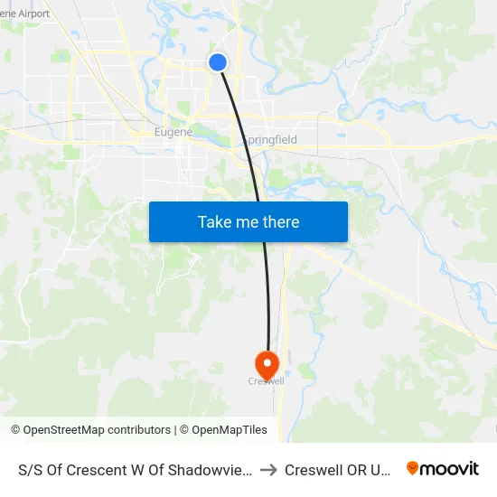S/S Of Crescent W Of Shadowview to Creswell OR USA map