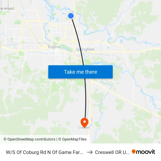 W/S Of Coburg Rd N Of Game Farm Rd to Creswell OR USA map