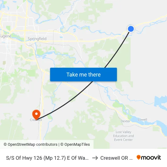 S/S Of Hwy 126 (Mp 12.7) E Of Walterville to Creswell OR USA map