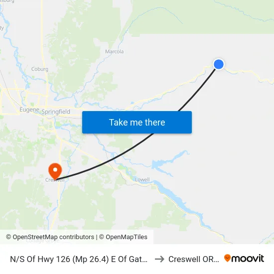 N/S Of Hwy 126 (Mp 26.4) E Of Gate Creek Rd to Creswell OR USA map