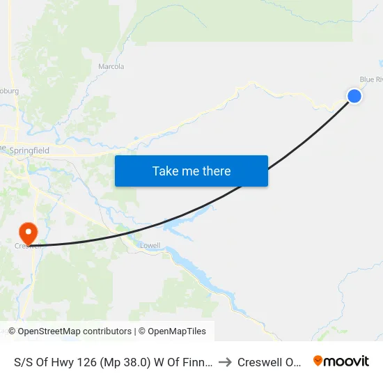 S/S Of Hwy 126 (Mp 38.0) W Of Finn Rock Store to Creswell OR USA map