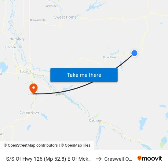 S/S Of Hwy 126 (Mp 52.8) E Of Mckenzierngrsta to Creswell OR USA map