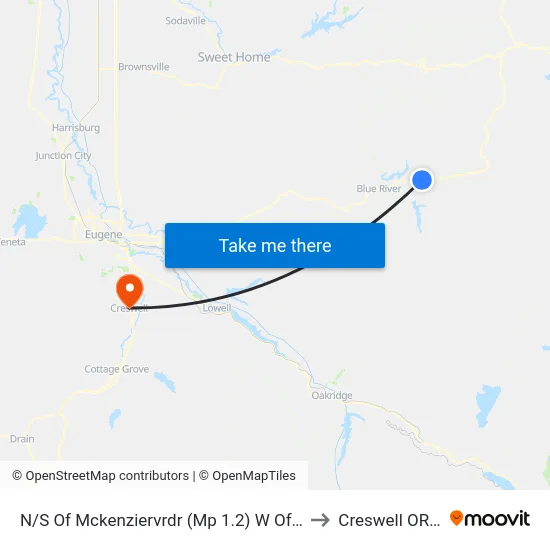 N/S Of Mckenziervrdr (Mp 1.2) W Of Mill Crkrd to Creswell OR USA map