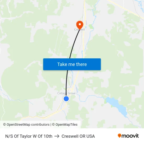N/S Of Taylor W Of 10th to Creswell OR USA map