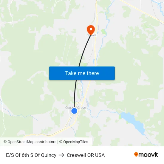 E/S Of 6th S Of Quincy to Creswell OR USA map