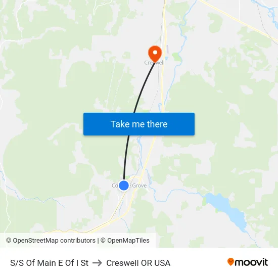 S/S Of Main E Of I St to Creswell OR USA map