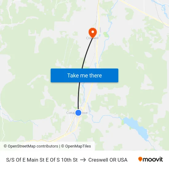S/S Of E Main St E Of S 10th St to Creswell OR USA map
