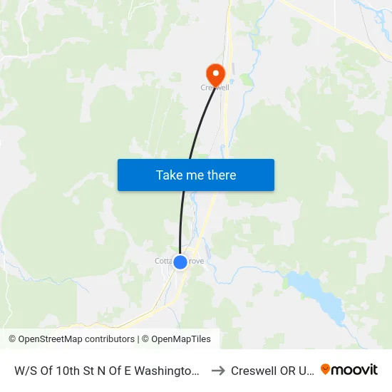 W/S Of 10th St N Of E Washington Ave to Creswell OR USA map