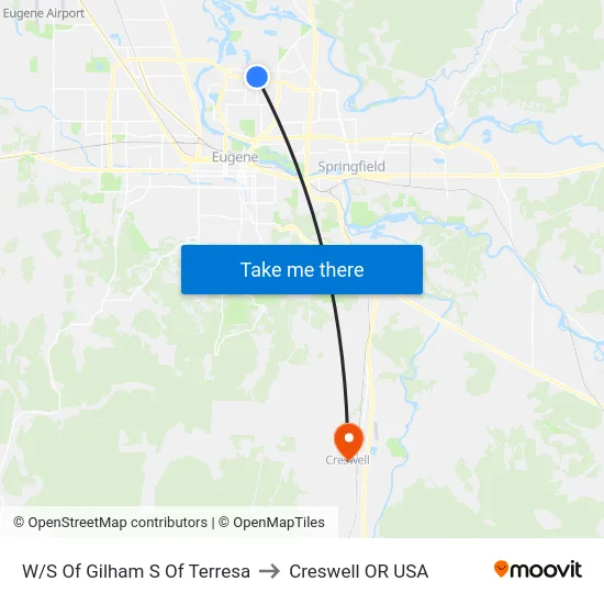 W/S Of Gilham S Of Terresa to Creswell OR USA map