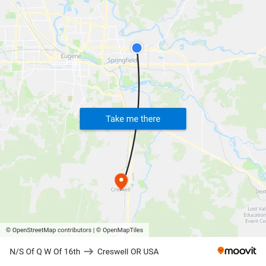 N/S Of Q W Of 16th to Creswell OR USA map