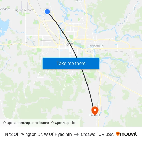 N/S Of Irvington Dr. W Of Hyacinth to Creswell OR USA map
